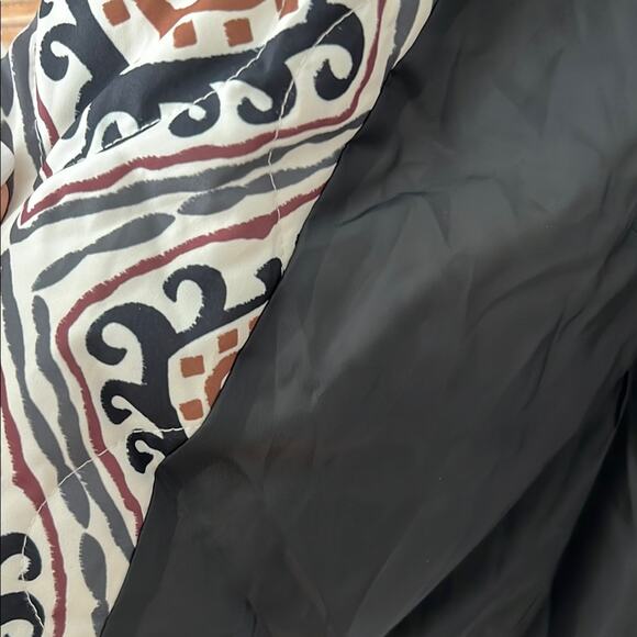 NWT EARLY FALL PUFFER JACKET by COMMENSE Stylish Black Brown Patterned S - Picture 5 of 10